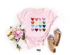 Watercolor Hearts Shirt, Valentines Day Shirt, Watercolor Hearts Sweater, Valentines Day Tee, Gift for Valentines Day, T