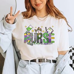 Mardi Gras Nurse Shirt, Nurse Festival Tshirt, Mardi Gras Shirt, Nurse Appreciation Gift, New Orleans Shirt, Funny Mardi