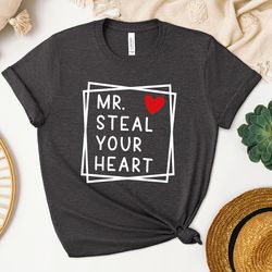 Mr Steal Your Heart Shirt, Boy Valentines Day T-Shirt, Valentines Shirt, Funny V-Day Shirt for Boys, Youth Shirt, Heart