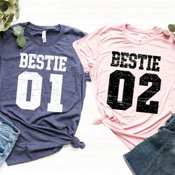 Personalized Best Friends Shirt, Bestie 01 Bestie 02  Shirt, Bestie Shirt, Matching Bestie Shirt, Best Friend  Shirt, Be