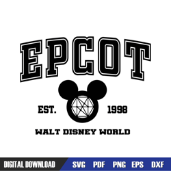 Walt Disney Epcot World Est 1998 SVG, Disney SVG ,Disney Mickey SVG ,Digital Download
