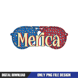 Merica Patriotic American Flag Glasses PNG, Independence Day, 4th of July Png, Digital Download