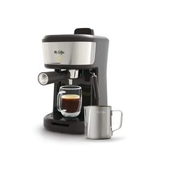 Mr. Coffee Espresso and Cappuccino Machine, Single Serve Coffee Maker with Milk Frothing Pitcher and Steam Wand, 20 ounc