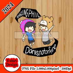 amazingphil and danisnotonfire tshirt design PNG higt quality 300dpi digital file instant download