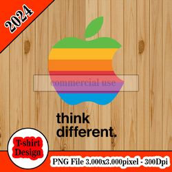 Apple logo think different vintage macintosh tshirt design PNG higt quality 300dpi digital file instant download