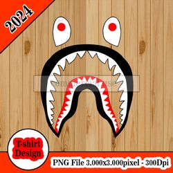 bape shark tshirt design PNG higt quality 300dpi digital file instant download