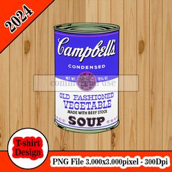blue Campbell's Tomato Soup Can - Andy Warhol tshirt design PNG higt quality 300dpi digital file instant download