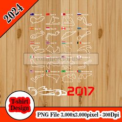 calendar all circuits F1 2017 tshirt design PNG higt quality 300dpi digital file instant download