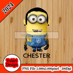Chester Bennington Minions tshirt design PNG higt quality 300dpi digital file instant download