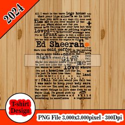 Ed Sheeran art print tshirt design PNG higt quality 300dpi digital file instant download
