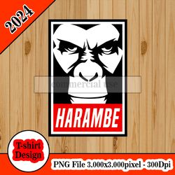 Harambe Obey tshirt design PNG higt quality 300dpi digital file instant download