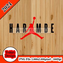 Harambe X Jordan tshirt design PNG higt quality 300dpi digital file instant download