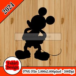 mickey mouse silhouette tshirt design PNG higt quality 300dpi digital file instant download
