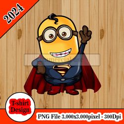 Minion Superman tshirt design PNG higt quality 300dpi digital file instant download