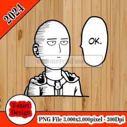 One Punch Man - OK tshirt design PNG higt quality 300dpi digital file instant download