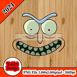 Pickle Rick And Morty Face tshirt design PNG higt quality 300dpi digital file instant download