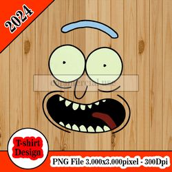 Pickle Rick And Morty Face  tshirt design PNG higt quality 300dpi digital file instant download