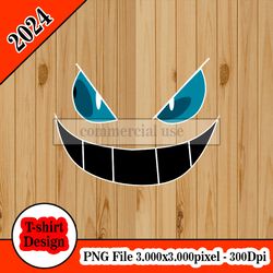 Pokemon Gengar Smile tshirt design PNG higt quality 300dpi digital file instant download