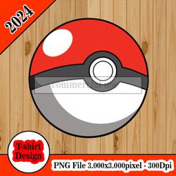 pokemon pokeball tshirt design PNG higt quality 300dpi digital file instant download