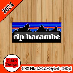 RIP Harambe Patagonia tshirt design PNG higt quality 300dpi digital file instant download