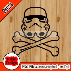 Stormtrooper Skull and Crossbones Star Wars tshirt design PNG higt quality 300dpi digital file instant download