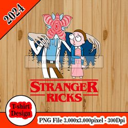 Strange Rick Rick And Morty Stranger Things tshirt design PNG higt quality 300dpi digital file instant download