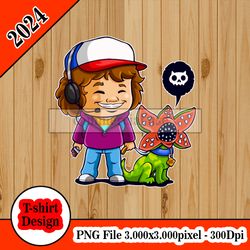 stranger things dustin cartoon tshirt design PNG higt quality 300dpi digital file instant download