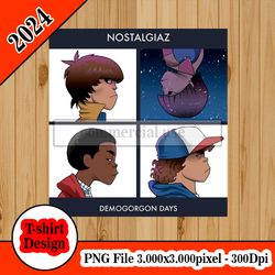 stranger things gorillaz tshirt design PNG higt quality 300dpi digital file instant download