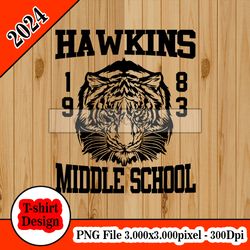 Stranger Things Hawkins Middle School tshirt design PNG higt quality 300dpi digital file instant download