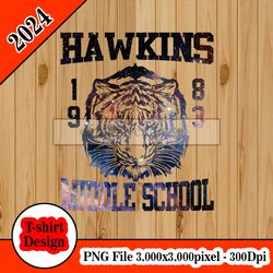 Stranger Things Hawkins Middle School galaxy tshirt design PNG higt quality 300dpi digital file instant download