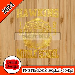 Stranger Things Hawkins Middle School gold tshirt design PNG higt quality 300dpi digital file instant download