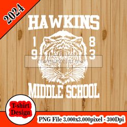 Stranger Things Hawkins Middle School   tshirt design PNG higt quality 300dpi digital file instant download