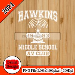Stranger Things Tee - Hawkins AV Club tshirt design PNG higt quality 300dpi digital file instant download