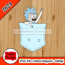 Tiny Rick Pocket buddy tshirt design PNG higt quality 300dpi digital file instant download
