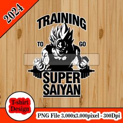 Training to go Super Saiyan tshirt design PNG higt quality 300dpi digital file instant download