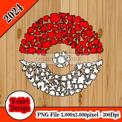 Who's That Pokemon tshirt design PNG higt quality 300dpi digital file instant download