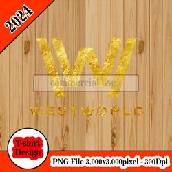Westworld logo gold  tshirt design PNG higt quality 300dpi digital file instant download