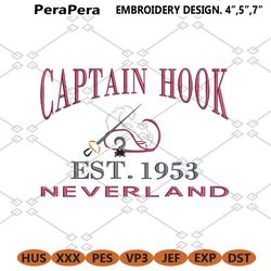 captain hook from peter pan machine embroidery established 1953