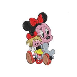 baby doll minnie mouse embroidery