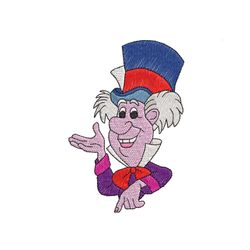 alice in wonderland mad hatter embroidery png