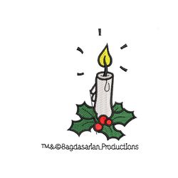 chipmunks christmas candle embroidery png