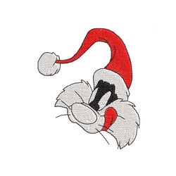 santa hat sylvester cat embroidery