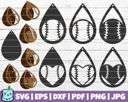 Baseball Earrings SVG Cut Files | Sport Earrings | commercial use | instant download | leather jewelry | vector | handma