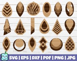 Stacked Earring SVG, Leather Earring Jewelry Laser Cut Template, Commercial Use, Cut Files,.