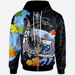 samoa zip hoodie - fish hooks and wa, all over print hoodie zip hoodie fleece hoodie 3d, vikings tattoo hoodie 3d ka1404