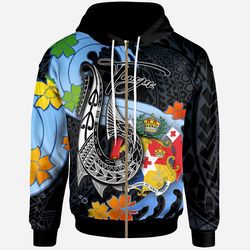 tonga zip hoodie - fish hooks and wa, all over print hoodie zip hoodie fleece hoodie 3d, vikings tattoo hoodie 3d ka1405