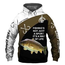 Carp Fishing Fishing's Not Just A Sport Hoodie 3D, Personal All Over Print Hoodie Unisex