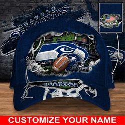 Seattle Seahawks Flag Caps, NFL Seattle Seahawks Caps for Fan 893