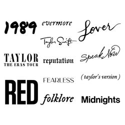 Taylor's Version Digital Album Svg, Taylor's Eras Svg, Fearless, Speak Now, Red, Lover, Ever More, Instant Download Svg