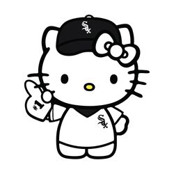 Hello Kitty Chicago White Sox SVG, Cute Kitty Cat White Sox Baseball